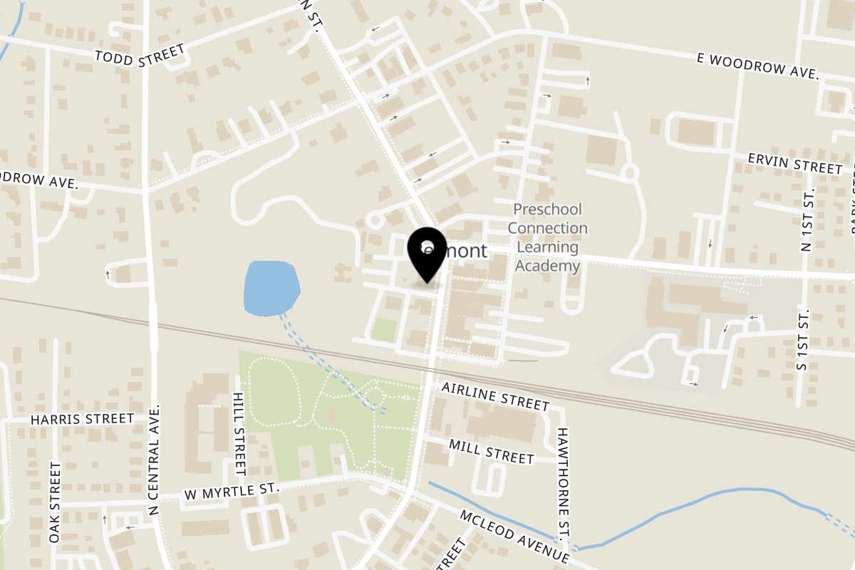 Map showing the location of Honeycomb Cafe on 31 North Main Street in Belmont